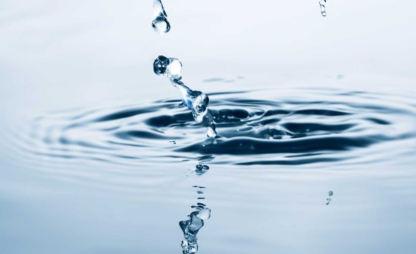 drop of water and splashing close up